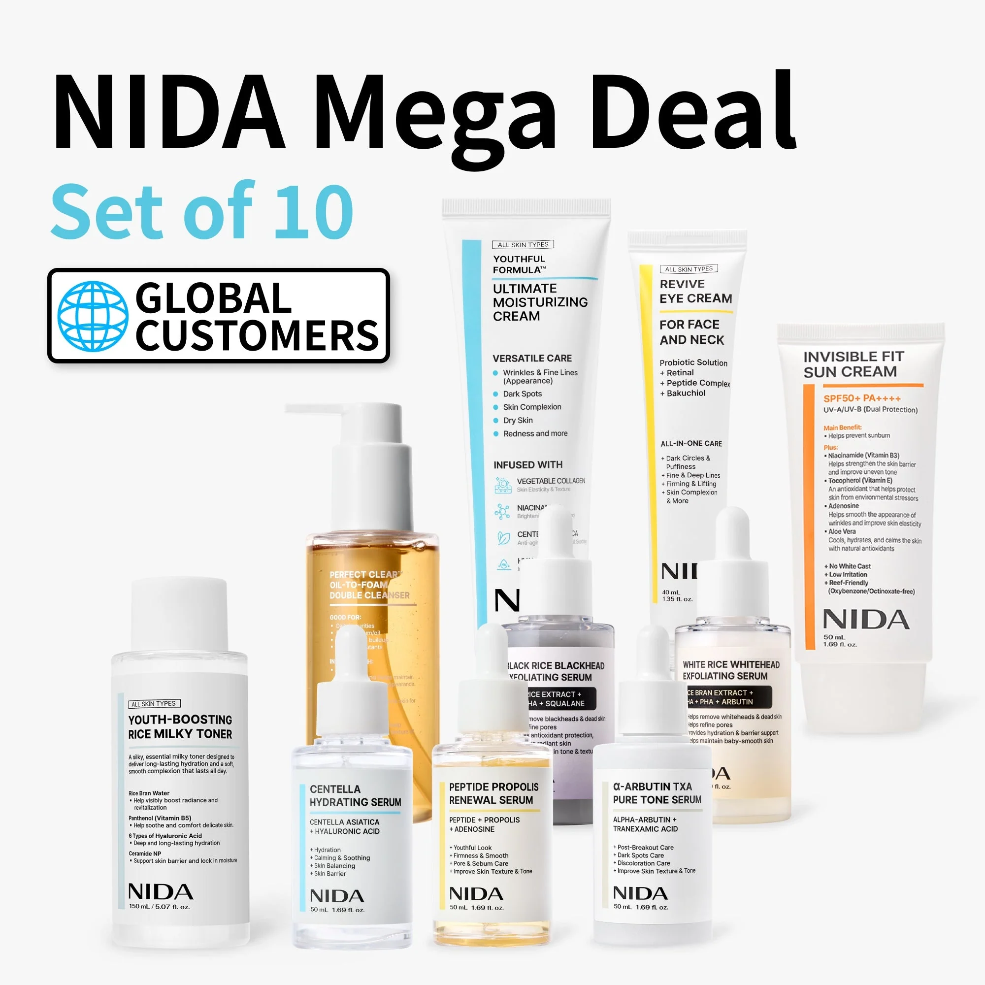 NIDA Mega Deal Skincare Set of 10